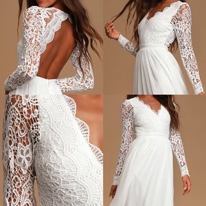 Lulu’s Crochet Long Sleeve Maxi Dress